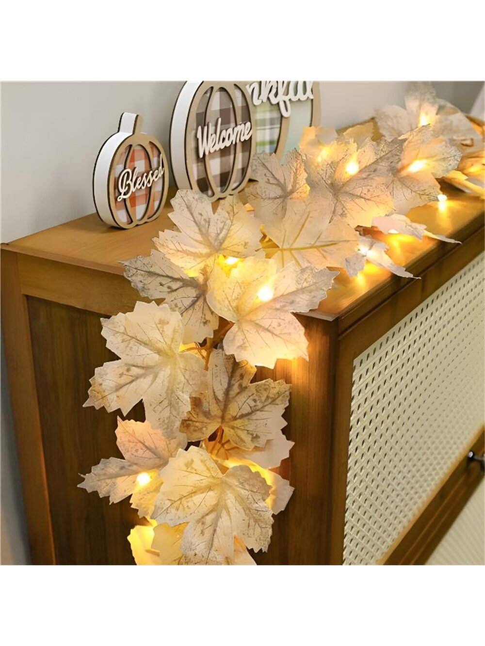 Timer - 2 Pack Fall Decor Fall Garland with Lights Fall Decorations for Home